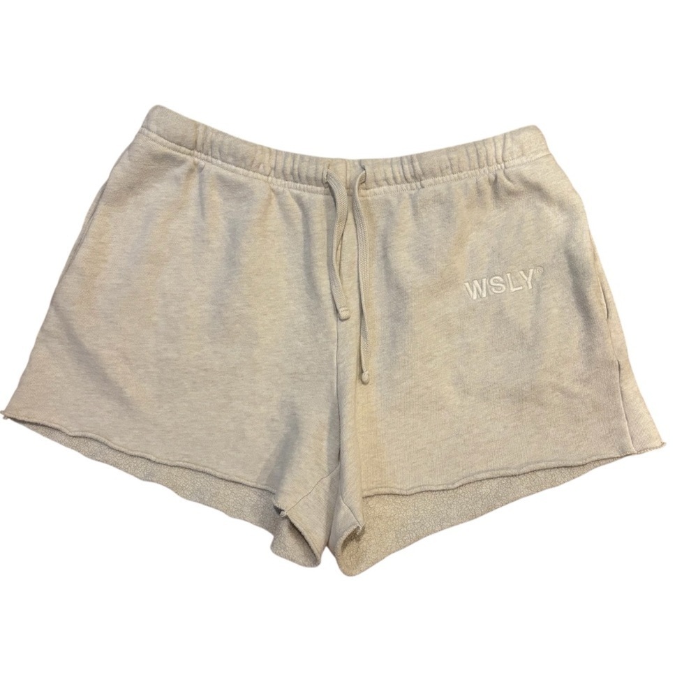 WSLY Women’s Shorts Grey Embroidered Drawstring Size Small